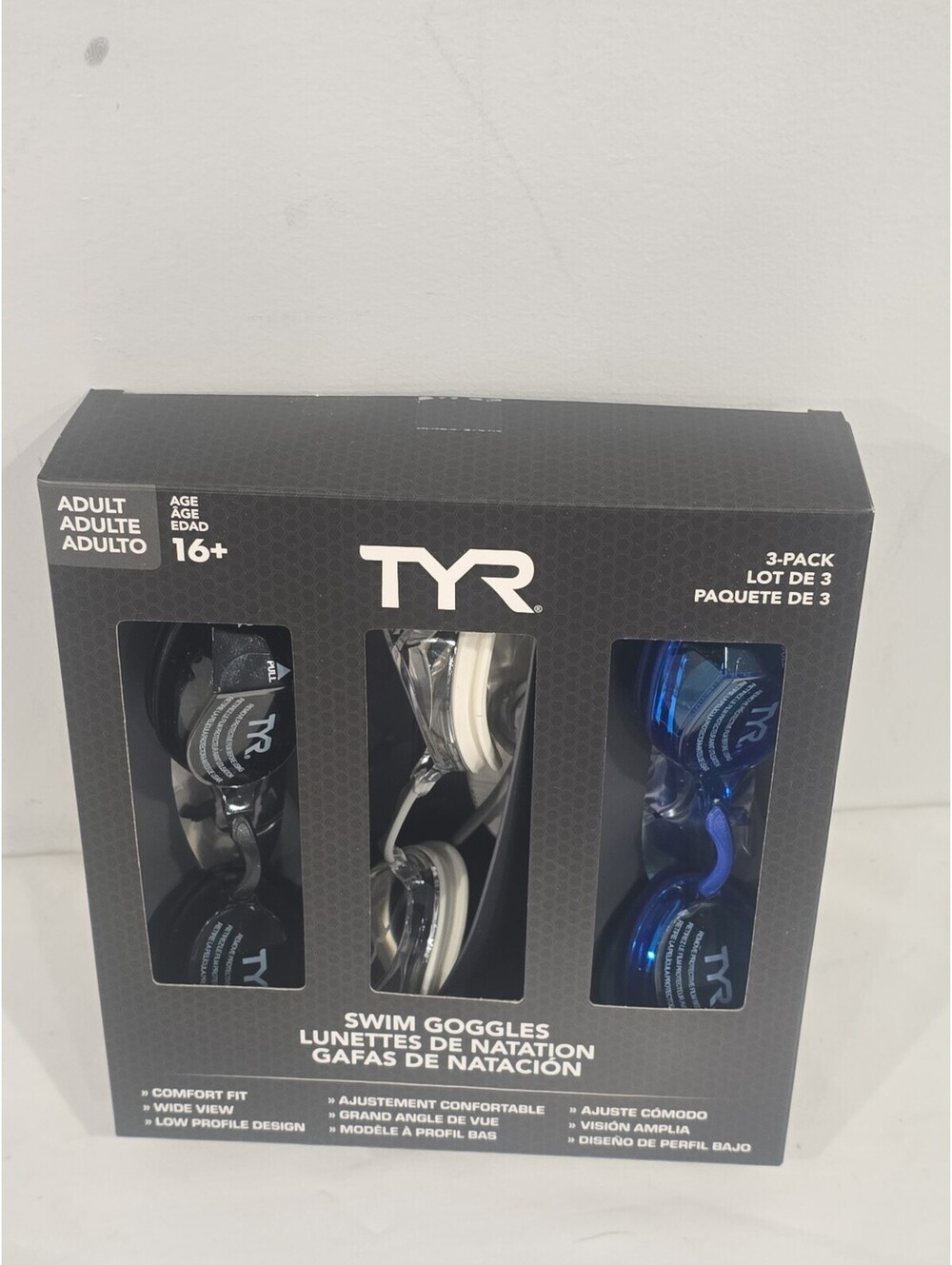 TYR Unisex Adult Swimming Goggles 3 Pack UV Protection
